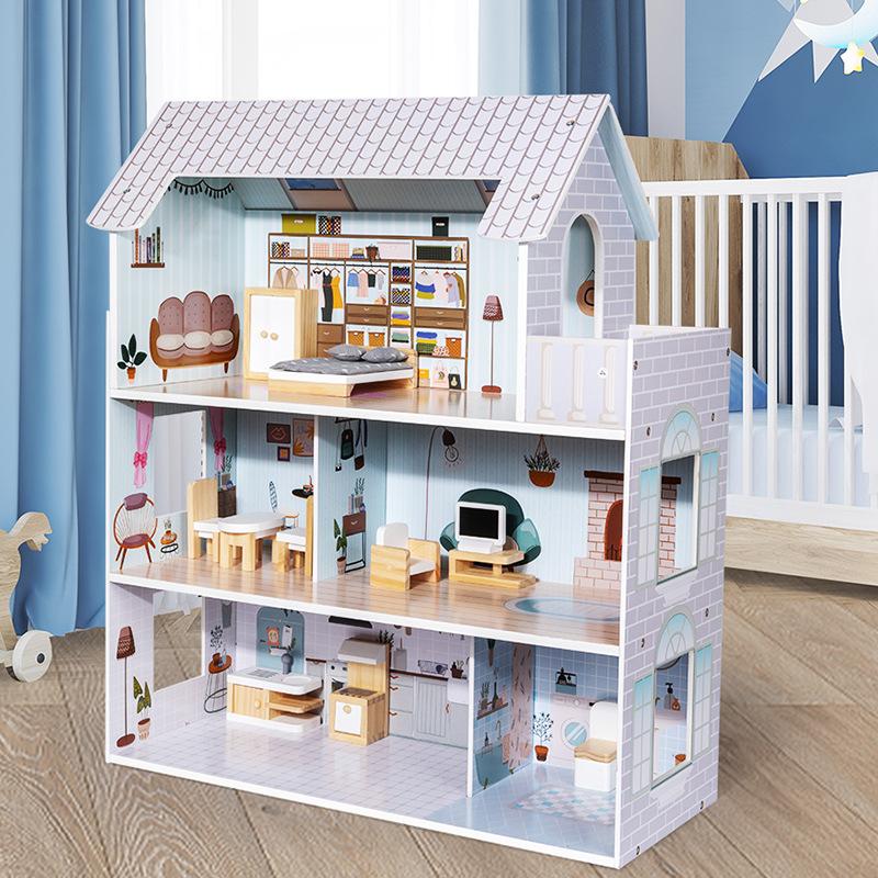 Preschool |  Dreamland Farm House Dollhouse – White / Grey Dolls & Dollhouses Dolls & Dollhouses