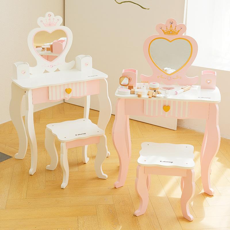 Preschool |  Little Dreamer Rainbow Unicorn Vanity Table And Stool- White Preschool Preschool