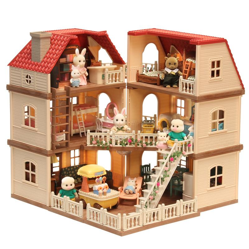 Preschool |   Red Roof Country Home Secret Attic Playroom, Dollhouse Playset Dolls & Dollhouses Dolls & Dollhouses