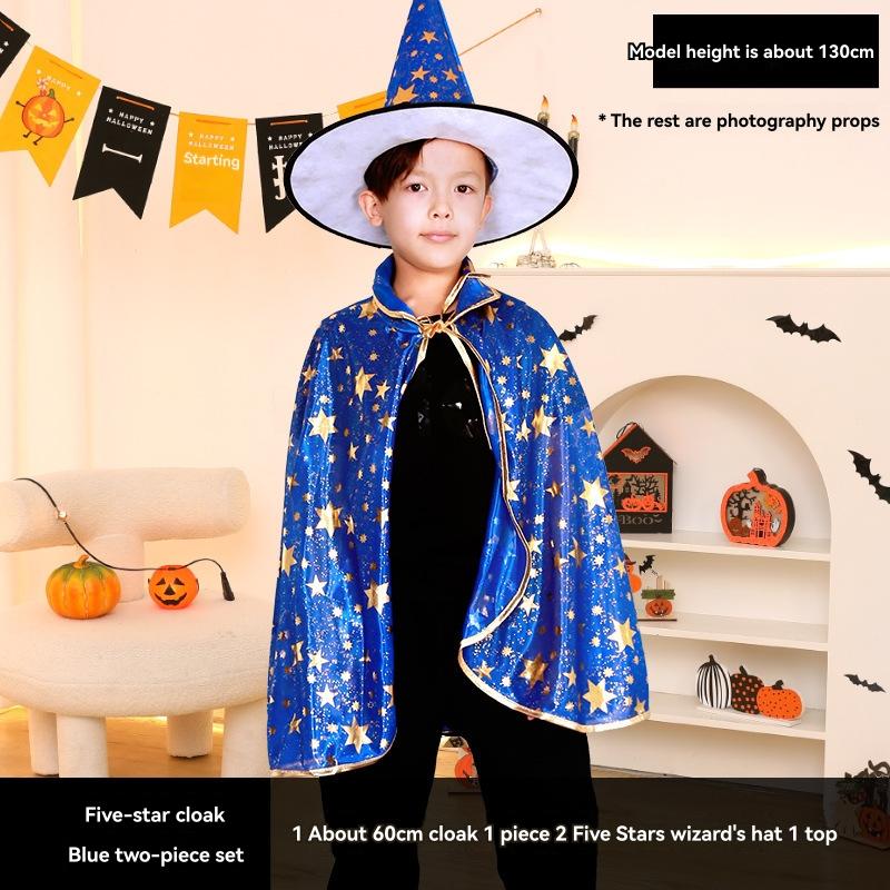 Preschool |  Starry Night Wizard Cape & Hat, Size 5-6 Preschool Preschool