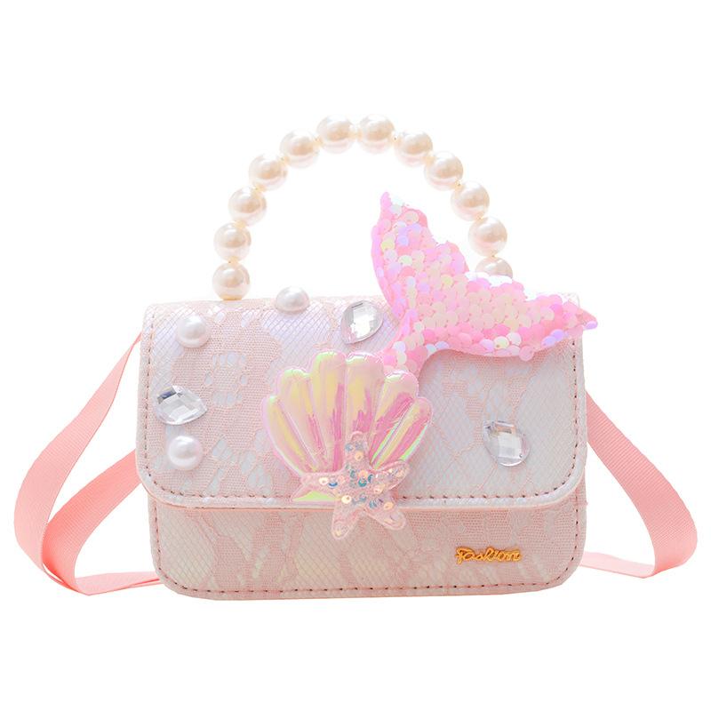 Trend Accessories |  Mermaid Pearl Handle Seashell Bag – Pink Trend Accessories Trend Accessories